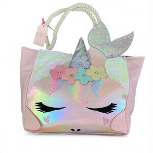 ✨ OMG Accessories Metallic Unicorn Tote Bag – Never Used ✨
